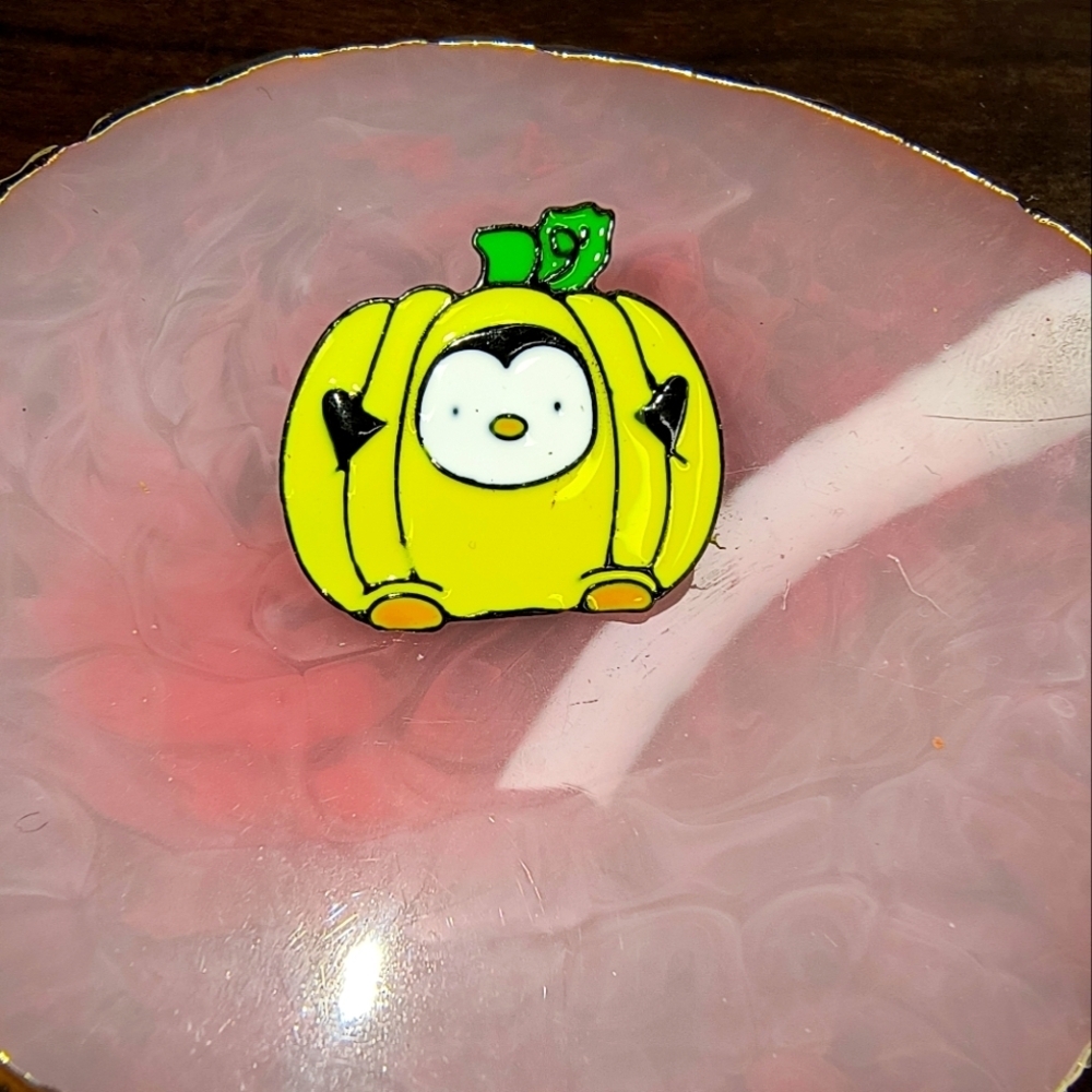 Cute Penguin Pumpkin Pin